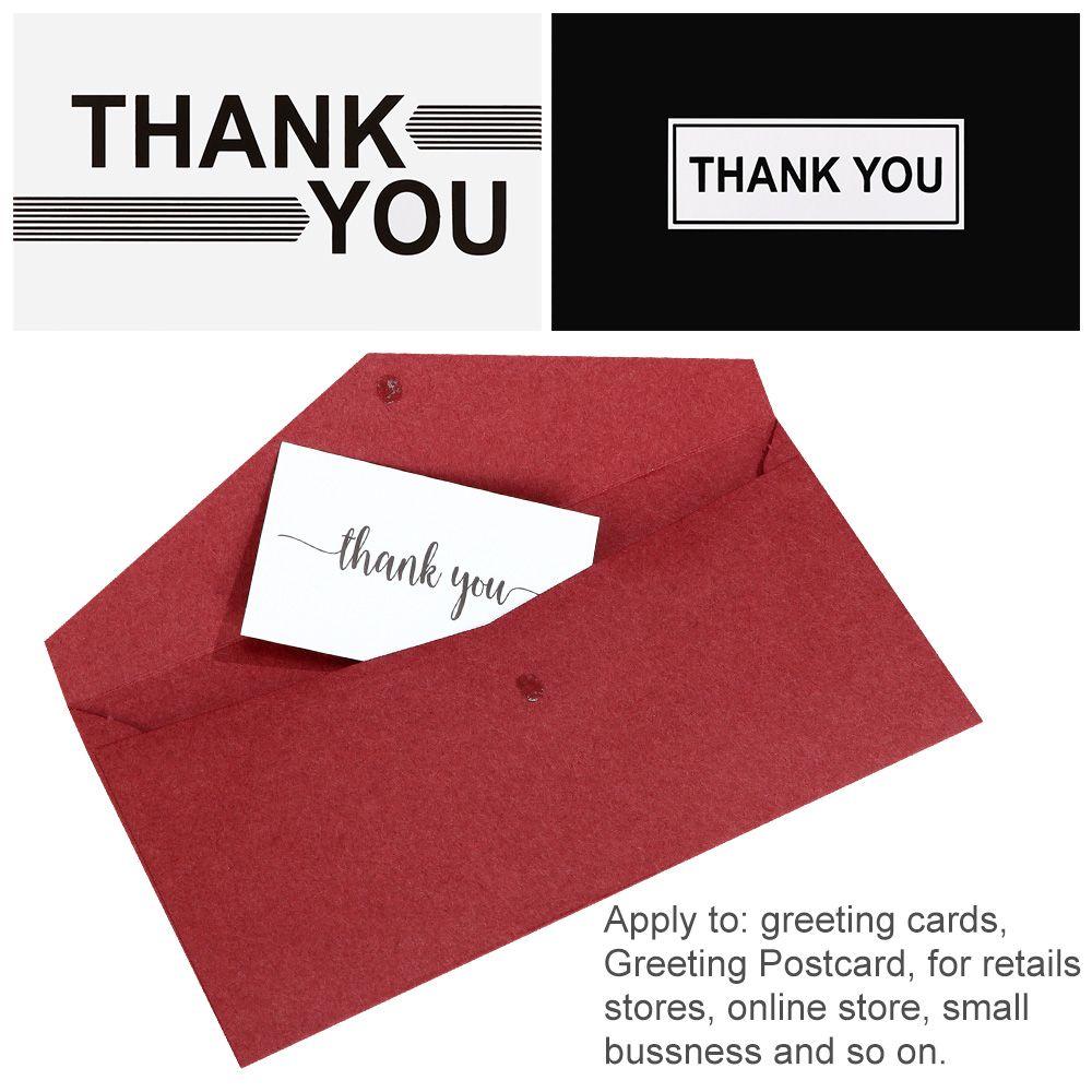 50PCS Online Retail Black White Packaging Decoration DIY Postcards Greeting Labels Appreciation Cardstock Thank You Cards