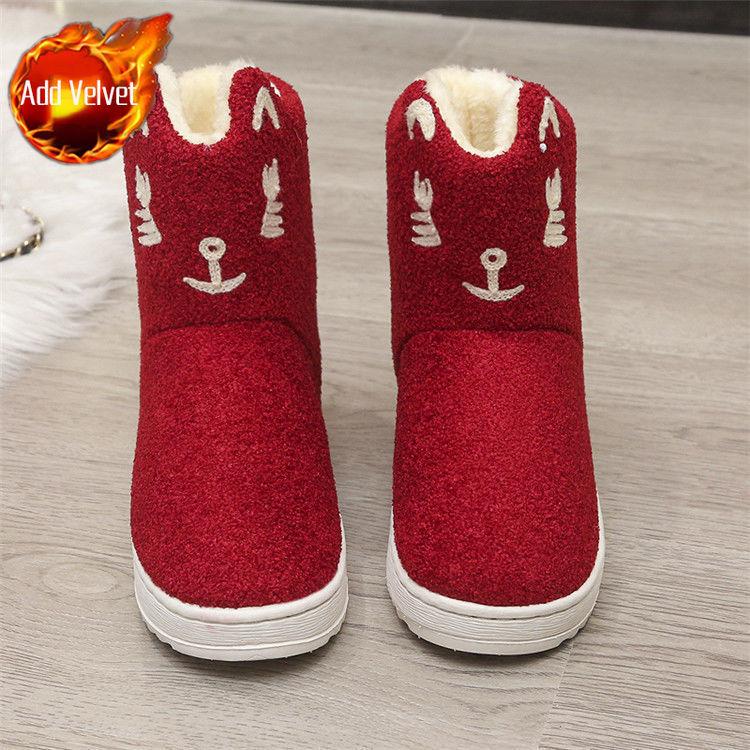 Plush Chunky Snow Boots for Women Winter Round Toe Booties On Offer High Quality Boot Warm Work Fashion Woman Shoes Promotion