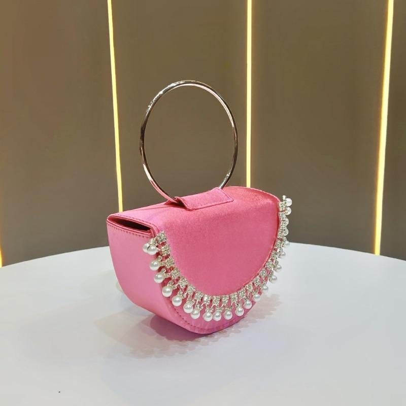 Circular Clutch, Dinner Handbag, Handbag, Women's Small Bag, Rhinestone Bag