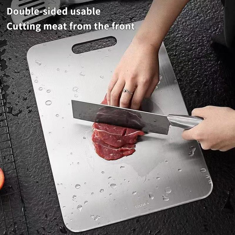 Stainless Steel Cutting Board Food Grade Heavy Duty Chopping Board for Home Kitchen Professional Chefs Cooking Use