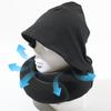 Breathable Hooded Neck Pillow Soft Support Adjustable Foam Travel Pillow with Storage Bag U-Shaped Travel Pillow Airplane Use