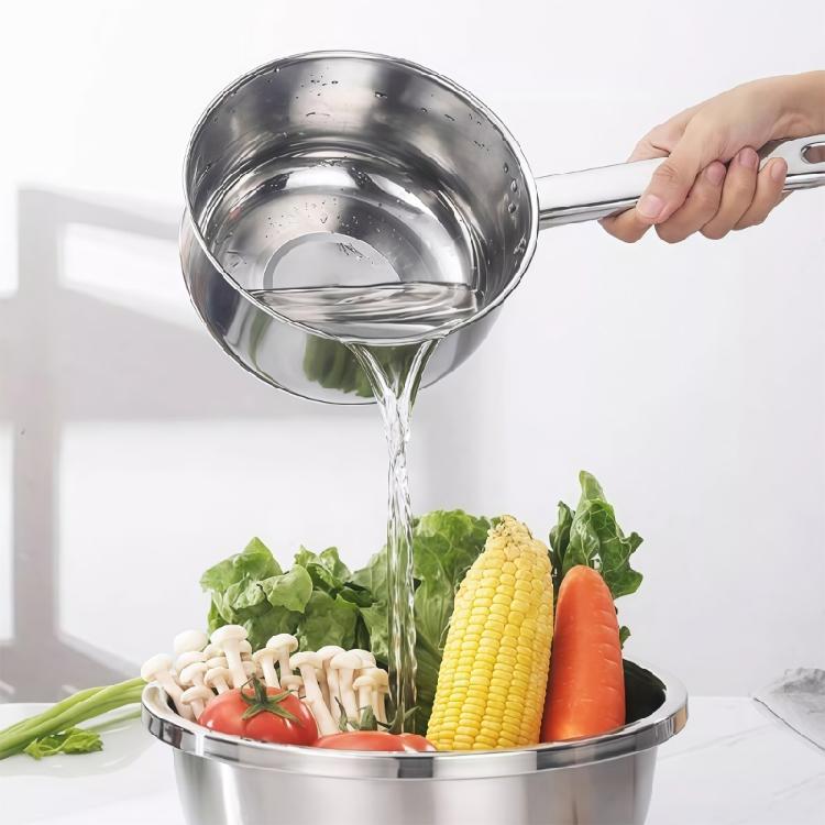 Wasserkelle aus Edelstahl, Kurzer Griff, Große Metall-Wasserschaufeln, Küchenutensilien zum Servieren und Kochen