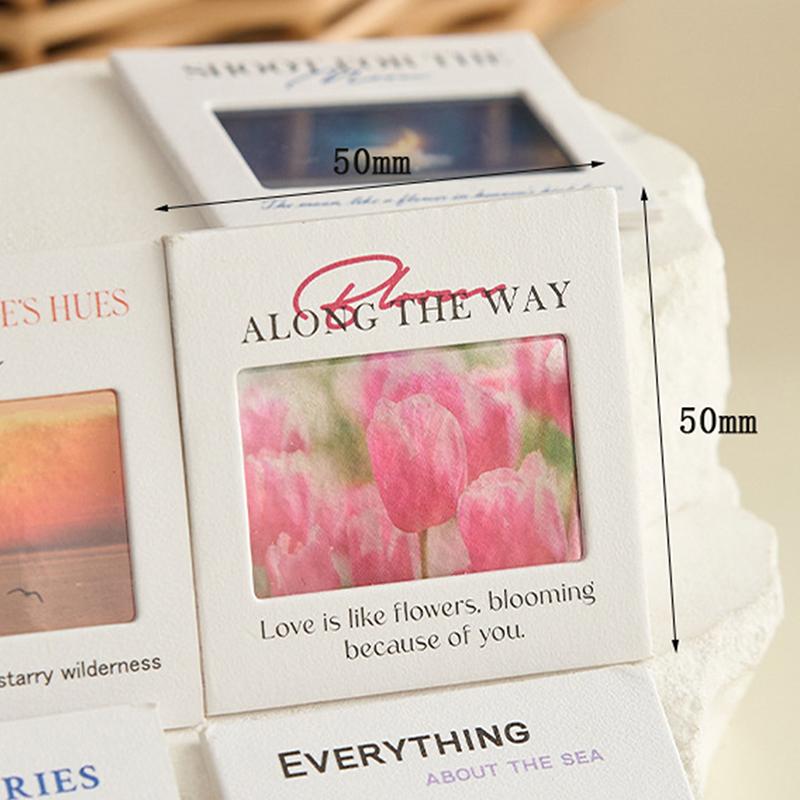 Translucent Landscape Film Bookmark Aesthetic Book Page Reading Accessories Diy Decorative Card Pendant Keychain