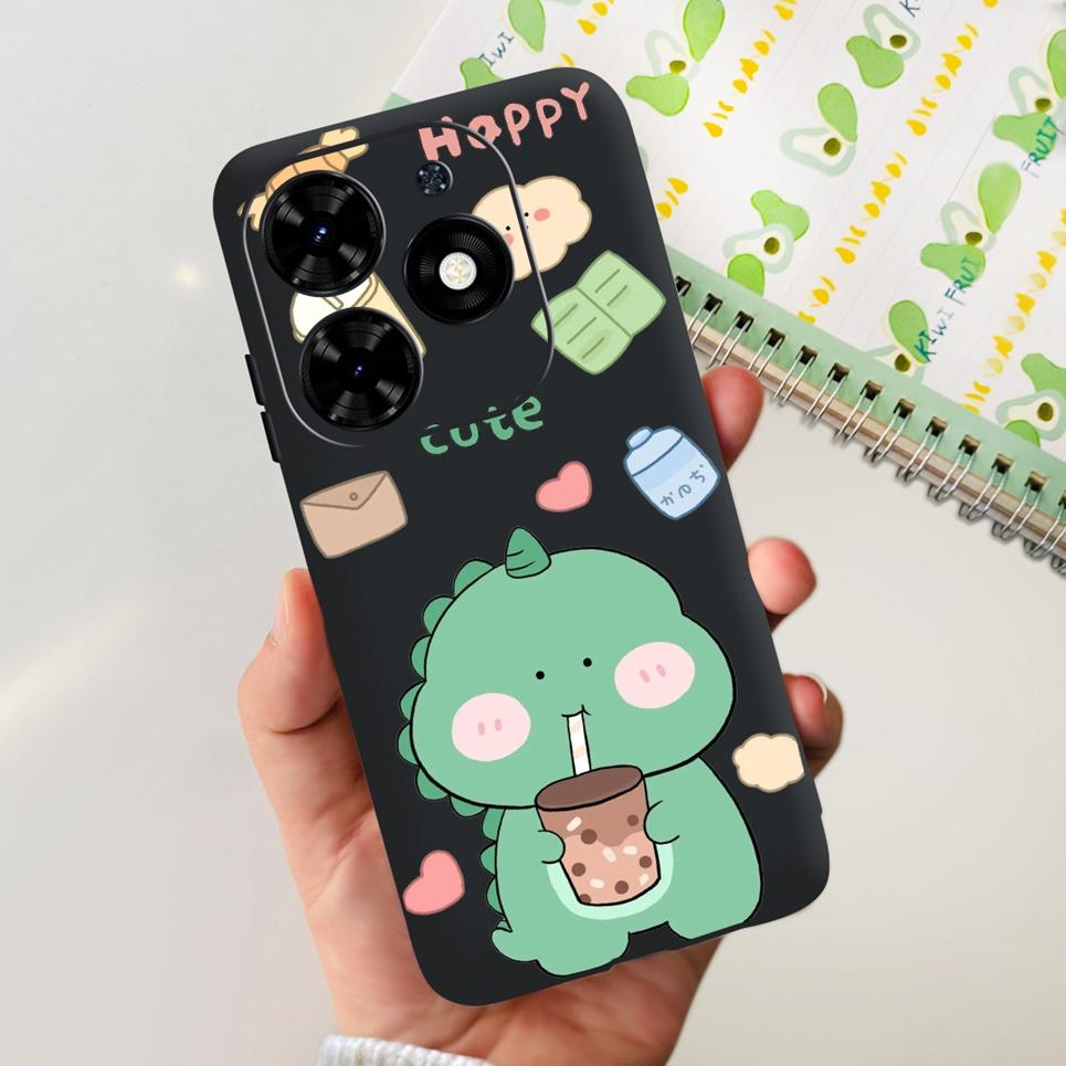 For Cover Tecno Spark Go 2024 Bumper Case Butterfly Cute Cat  Flower Phone Cover Soft Clear Silicone TPU cAPAS Spark GO 2024 Bag