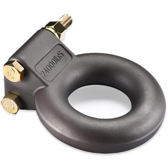 Pintle Hitch Lunette Ring, Forged Steel Pintle Hitch with Lunette, Tow Eye - Trailers and Towing Accessories темно-серого