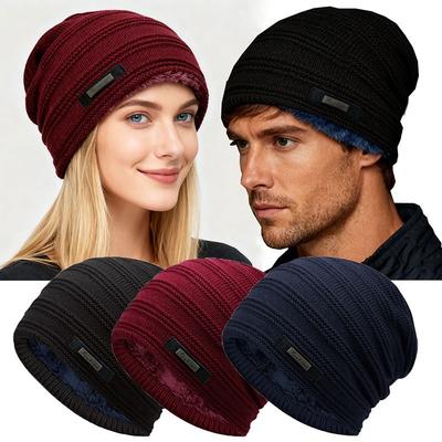 Men Warm Beanies Fashion Knitted Hat Slouchy Hip Hop Cap Comfortable Winter Autumn Headwrap Beanie Hat Women