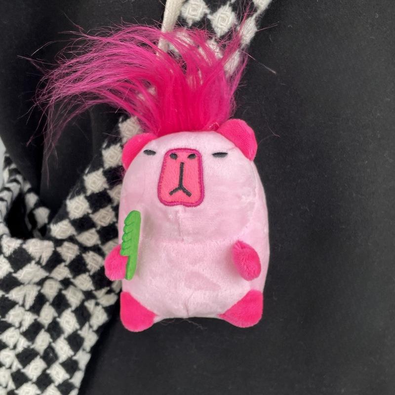 

Funny Capybara Plush Doll Cartoon Kapibala Bag Keychain Small Pendant Children s Doll about 12cm