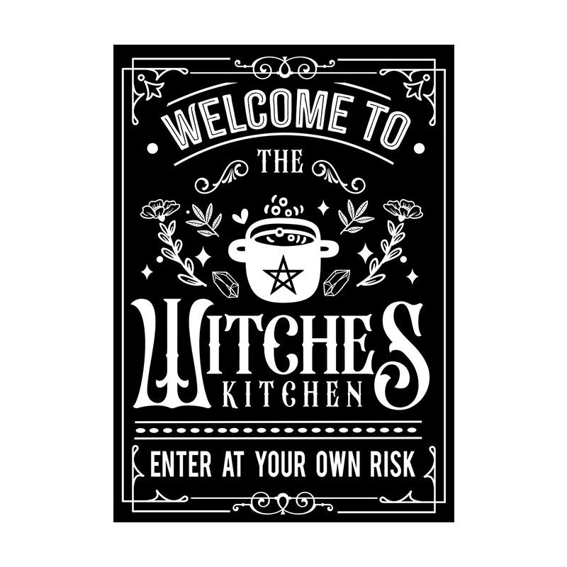 

Волшебное кулинарное письмо, картина на холсте, принт, ведьма, кот, растение, настенное искусство, черный, белый цвет, постер для кухни, столовой, домашний декор, Cuadros 21x30cm No Framed