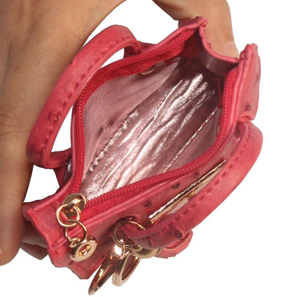 Fashion Tassel Ostrich Pattern Mini Handbag & Key Holder