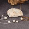 V-Shaped Autumn And Winter S925 Sterling Silver 18K Natural Freshwater Pearl Ring Index Finger Ring Cold Wind Light Luxury Niche Does Not Fade