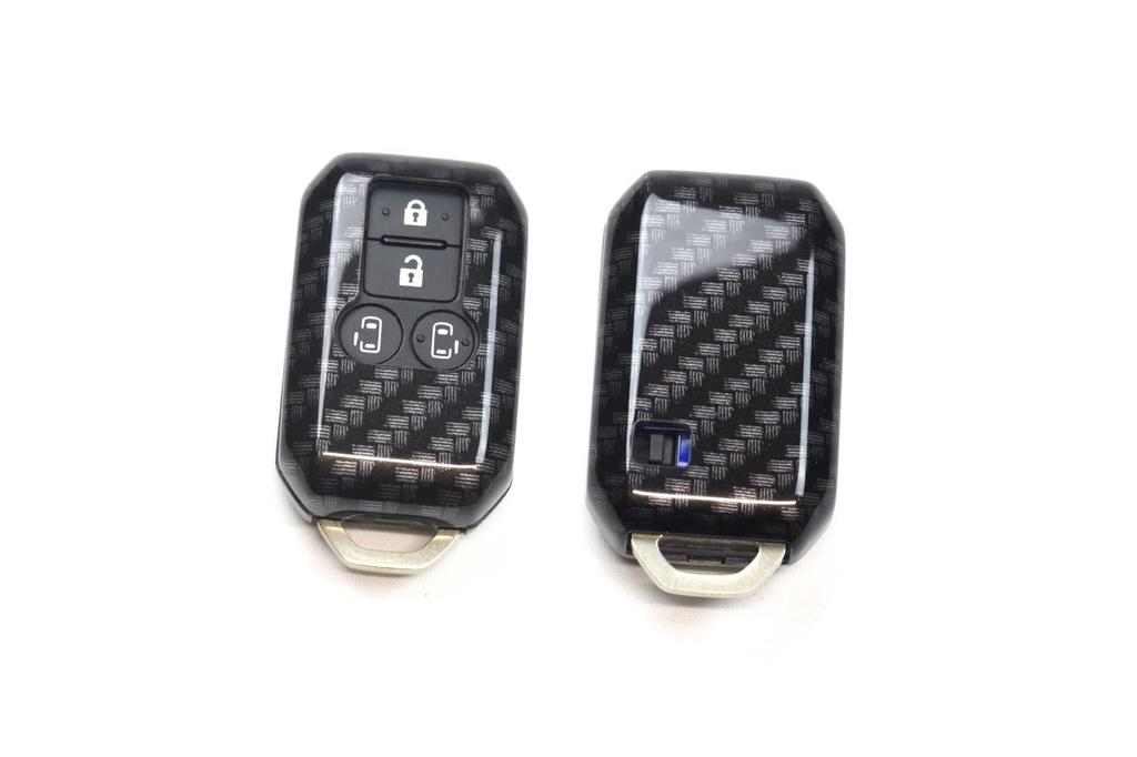 SecondStage Suzuki Smart Key Cover Key Case Type 22 Hybrid Vehicle Specific Sliding Door Type Compatible with Digital Carbon Fiber Look S030DCB - - -