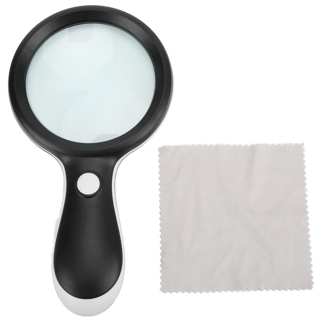 LED Magnifying Glass ABS Handheld Illuminated Reading Magnifier for Stamps Map Inspection