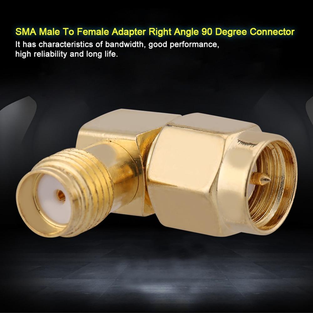 4PCS Gold Plated Contacts SMA Male To Female Adapter 90 Degree Coaxial Connector  Two-Way Radio