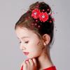 2Pc Korean Headdress Bridal Head Flower Small Wrinkle Chrysanthemum Rose Flower Handmade Jewelry Wedding Dress Disc Hair Dancing Hairpin