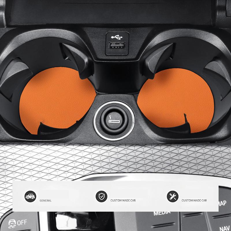 2 szt. Skórzana Mata Antypoślizgowa na Uchwyt na Kubek Samochodowy Akcesoria Do Volvo EX90 V60 V40 XC90 S60 XC60 V50 V70 S90 XC40 S80 V90 EX30