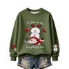 Women's Casual Christmas Print Long Sleeve Neck Pullover Top for Holiday Parties