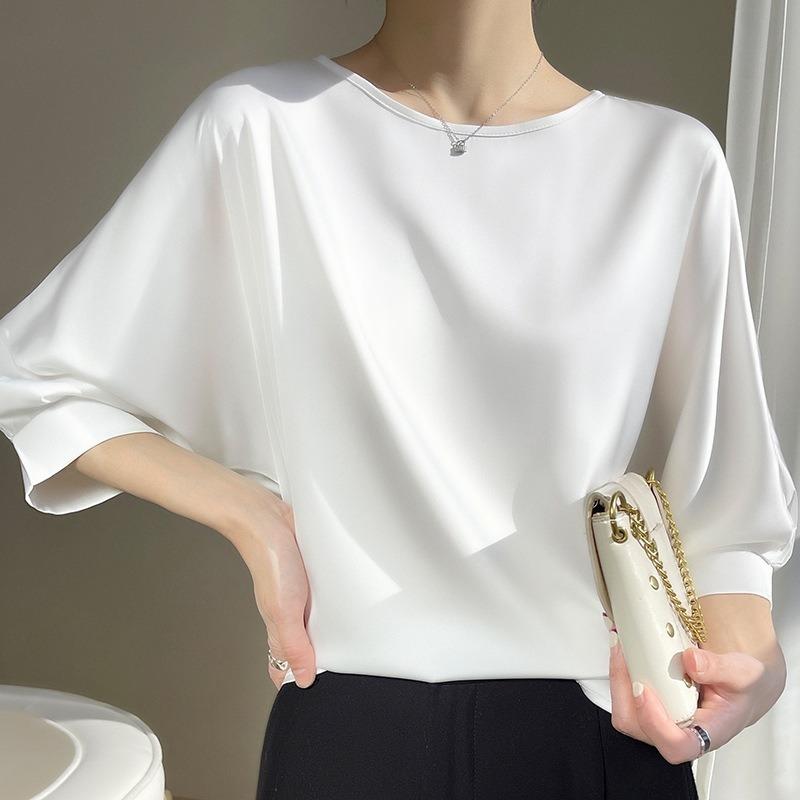 Women S Loose Fit Round Neck Short Sleeve T Shirt Plus Size Casual Top