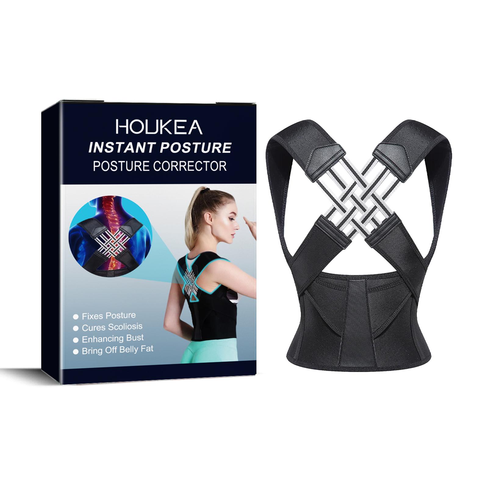 

HOUKEA HKB04-A001-1-BU1 Back Support Posture Corrector Adjustable Kids Adult Hunchback Correction Belt A