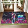 Crystal Velvet Square Rug Custom NameLamine Yamal Pattern Non Slip Home Floor Decor Rug