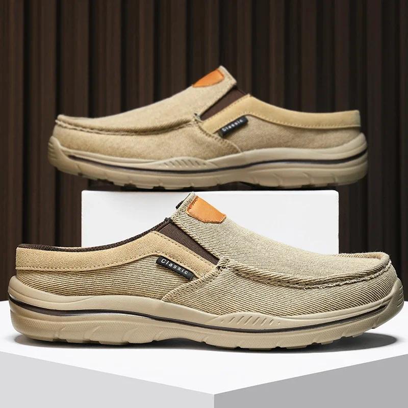 Summer Men Half Slippers Breathable Lightweight Man Casual Shoes Comfortable Walking Sneakers Non-slip Flats Lazy Shoes Zapatos