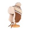 Knitted Hat Women's Autumn and Winter Warm Plush Ear Protection Hat Striped Color Matching Plush Thickened Wool Hat