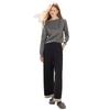 Xiangying Women's Grey Wool Blend High-Waist Straight-Leg Suit Pants