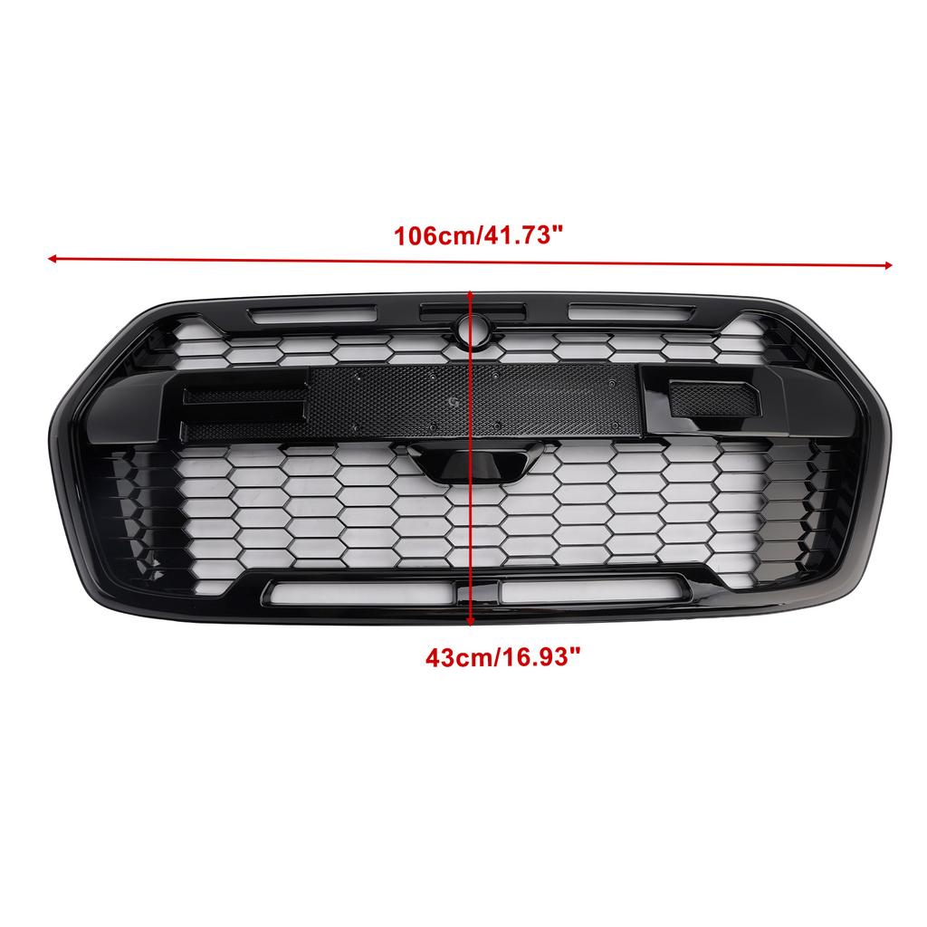 2019-2025 Ford Transit MK8 Raptor Style Grille Gloss Black Front Bumper Replacement Grill
