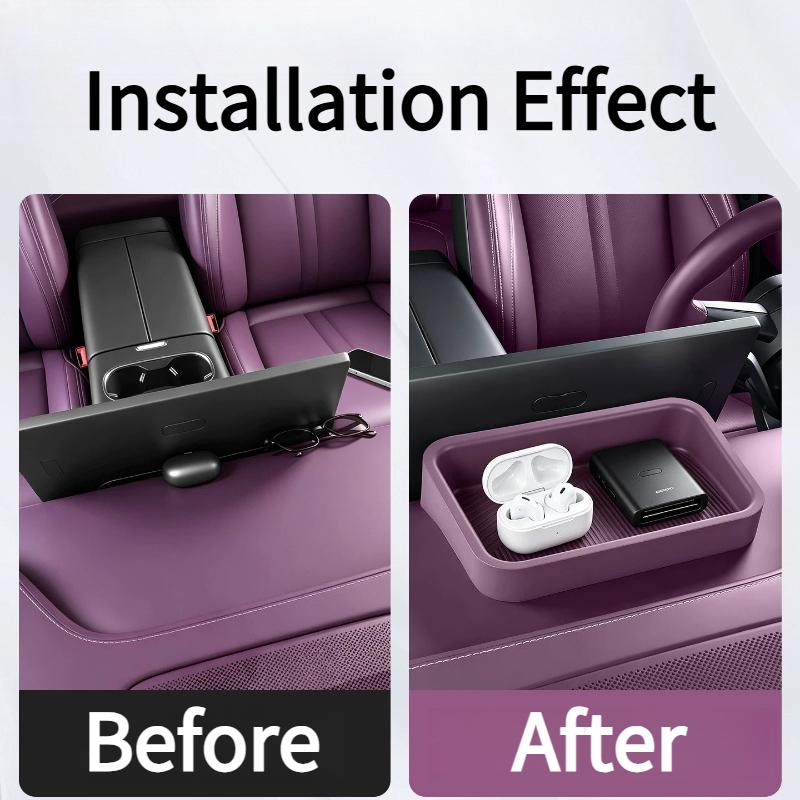 For Xiaomi SU7 2024 2025 2026 Storage Box Behind Screen Rear Organizer Silicone Case Magnetic Tray Tissue Holder Car Accessories