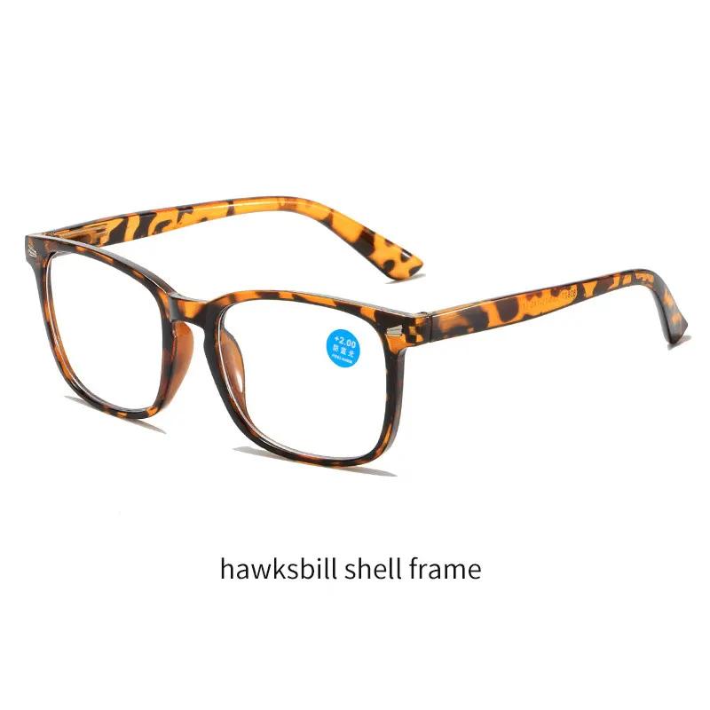 Fashion Large Frame Anti Blue Light Spring Leg Reading Glasses Women Men Unisex Diopter 0 +1.0 +1.5 +2.0 +2.5 +3.0 +3.5 +4.0