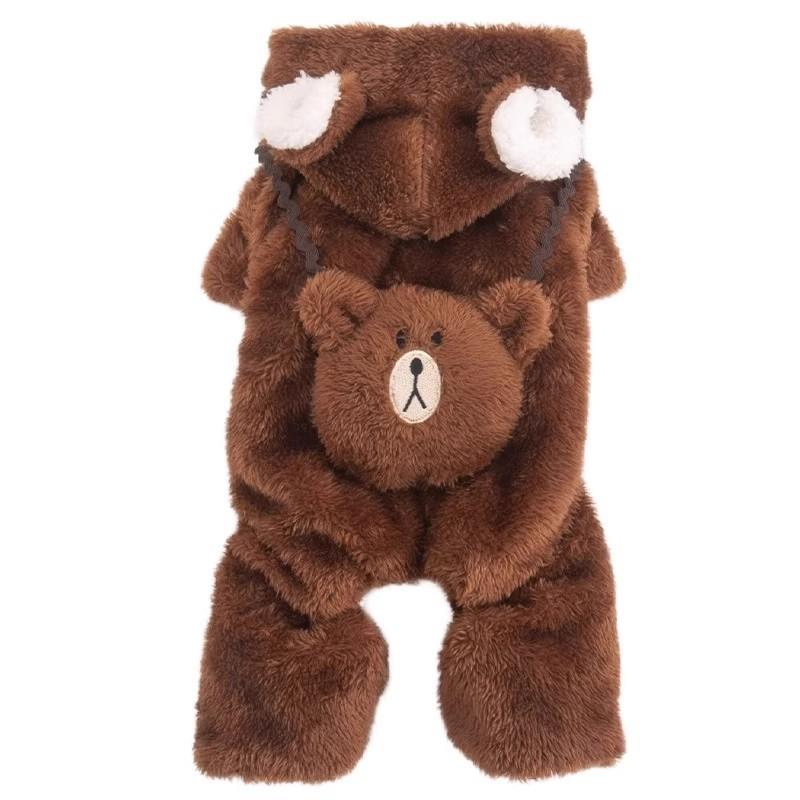 Dog Clothes Winter Autumn Warm Four Legged Fleece Lined Thickened Outfits for Cats Golden Gradient Ragdoll Small To Medium Dogs