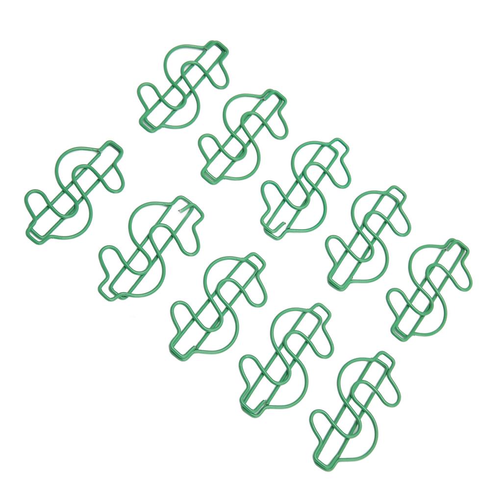 100 ks sponek do papíru ve tvaru dolaru Kreativně roztomilé Pozlacené kovové záložky do knihy pro studenty Stati