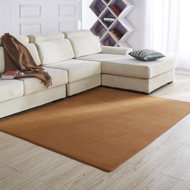 Soft Coral Carpet Solid Color Thickened Floor Mat Washable Children 'S Crawling Blanket Tatami Mat