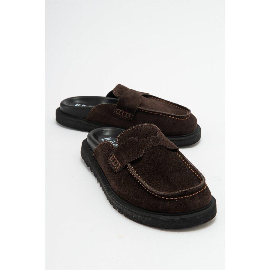 Damskie letnie kapcie z prawdziwego zamszu na co dzień