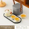 Guochao Splendid Mountains and Rivers Ru Kiln Binaural Teapot Ceramic Hand Grab Pot Light Luxury Portable Camping Small Set Kung Fu Tea Set