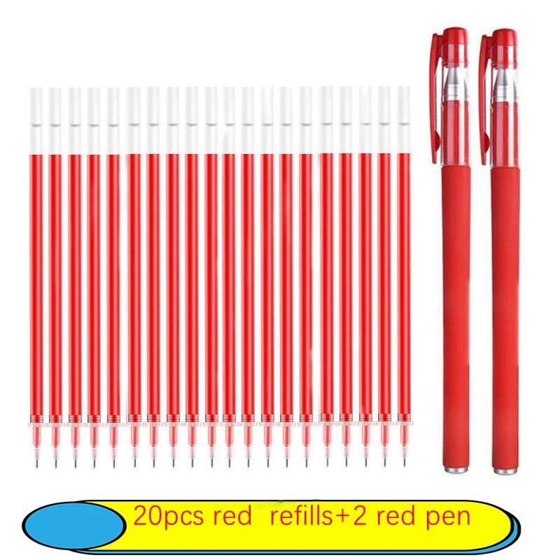 6-25Pc 05mm Gel Pen Kit Neutral Pen Black/Blue/Red Color Replacable Refill Smooth Writing School Stationery Supplies