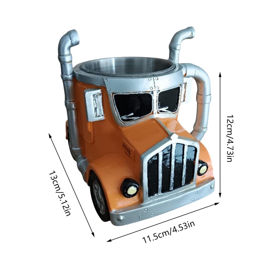 Cană de cafea cu design creativ de camion, semiremorcă, ceașcă de apă, birou acasă, desktop, bucătărie, camion semi, ceașcă pentru băuturi reci și calde, ornamente