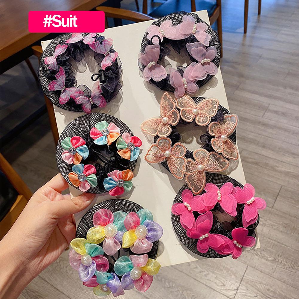 Ballet Latin Hair Net Cute Girls Bun Tool Daily Dance Grade Examination Butterfly Pearl Netting Hairnet Dance Accessories Kids