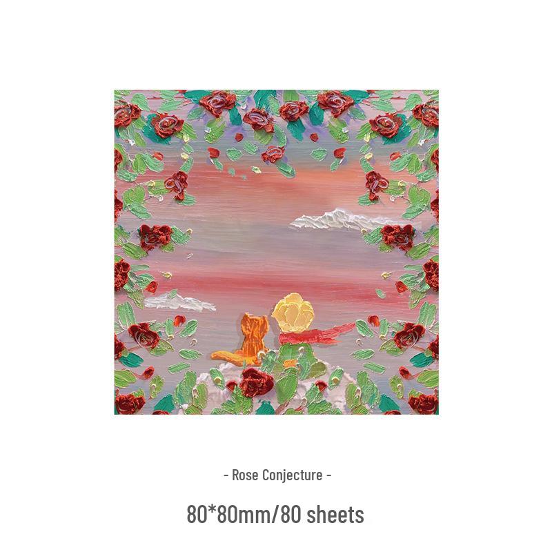 Customizable 3D Oil Painting Sticky Notes - Reusable Adhesive Notepads for Students' Rewards, Memos & Messages