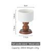 French Vintage Dessert Ice Cream Ceramic Goblet High-Legged Retro Wooden Handle Tea Fruit Saucer Pudding Cup Candle Holder