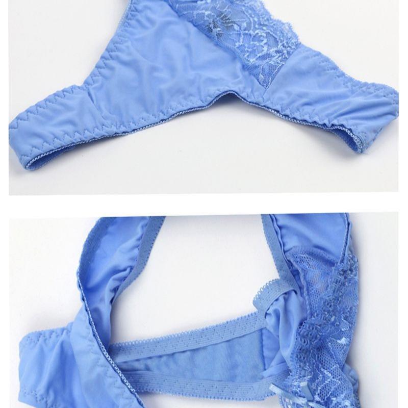 Sexy Lace Push-up Bra and Thong Set Plus-size Anti-sagging Lingerie with Skin-friendly Comfortable Panties