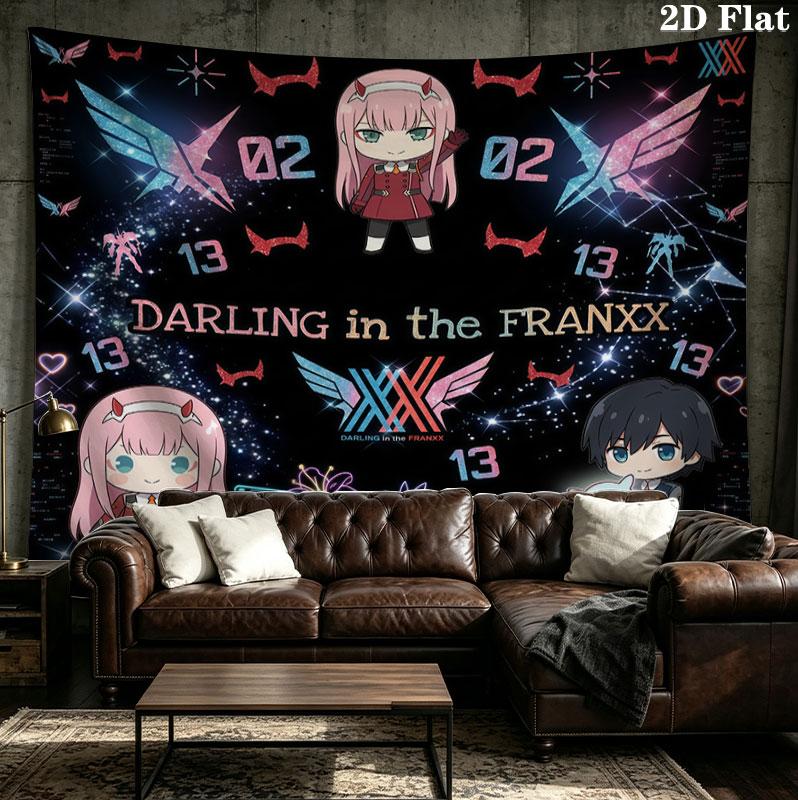 Franxx Wall Tapestry Aesthetic Wall Hanging Printed Fabric Blanket Decorative Tapestries For Bedroom Living Room Home Decor