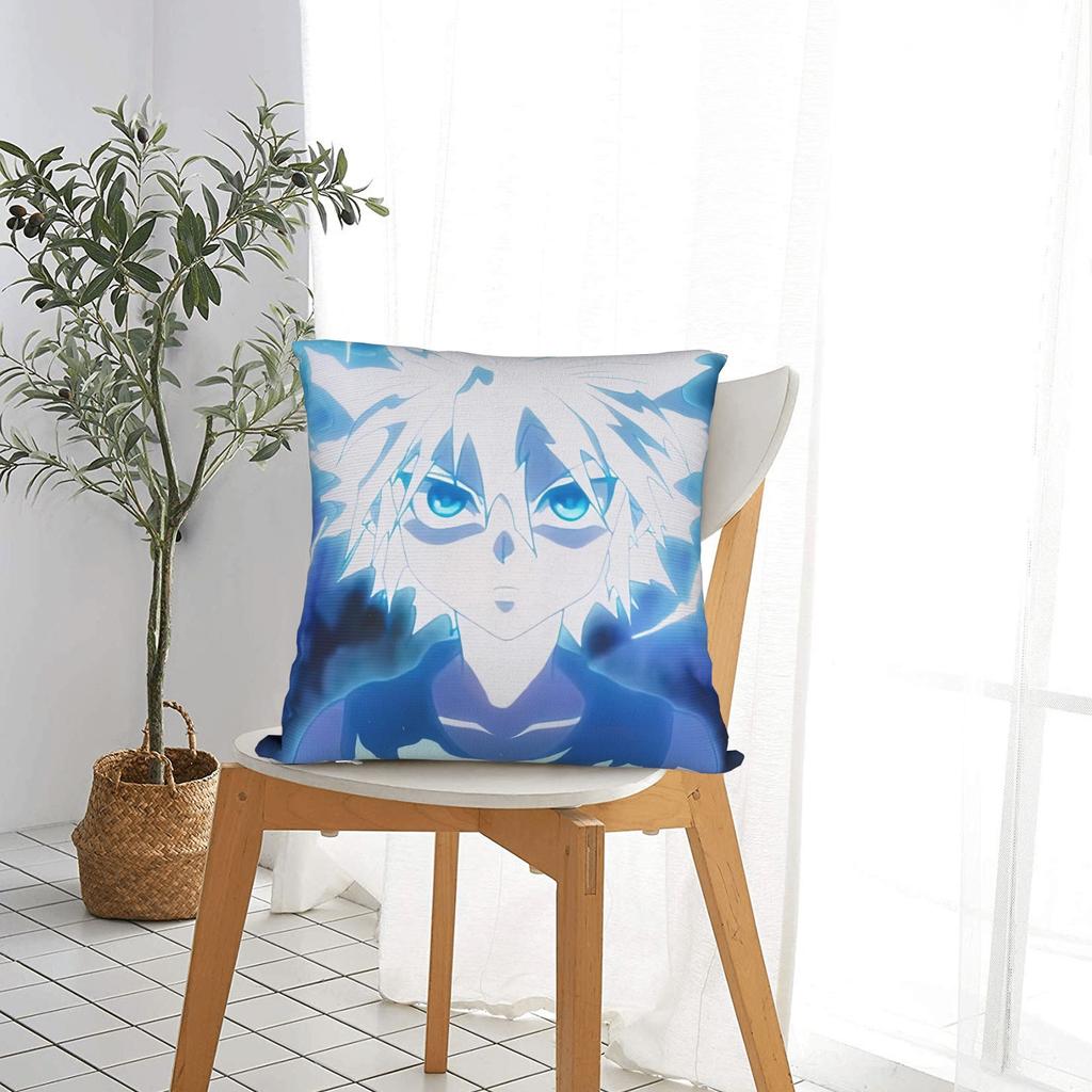 Anime Killua Zoldyck Pillow Case Comfy Pillow Cover For Couch Sofa Bedroom Cute Funny Cushion Cover