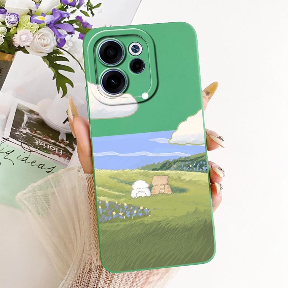 For Oppo CPH2801 Phone Case For Oppo Reno 15F Casing Silicone Luxury Fashion Flowers Kawaii Cute Painted Cover For Oppo Reno15 F