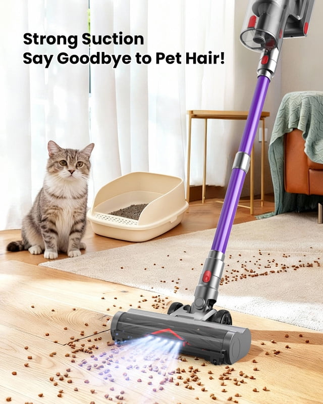 Cordless Stick Vacuum Cleaner 45KPA Strong Suction 50Mins Lightweight for Pet Hair Home Hard Floor
