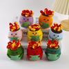 Handmade Crochet Emotional Support Dumpster Fire Doll With Positive Card Funny Knitted Dumpster Desktop Ornaments Christmas Gift