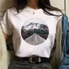Maycaur Women Graphic Forest Mountain T Shirts Casual 90s Ulzzang Summer Printing Lady Clothes Tops Tees Print Female Tshirts