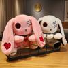 25cm Creepy Gothic Rabbit Plush Toys Spooky Bunny Stuffed Animal Cute Horror Dreadful Bunny Doll for Halloween Decor Kids Gifts