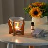 Keramik ätherisches Öl Schmelzofen Diffusor Aromatherapie Teelicht Kerzenhalter mit Holzständer für Meditationsraum