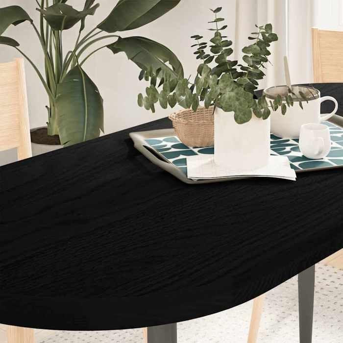 VidaXL Dessus de table marron foncé 140x60x4cm bois chêne massif ovale, plateau de table basse, plateau de table de 4009084