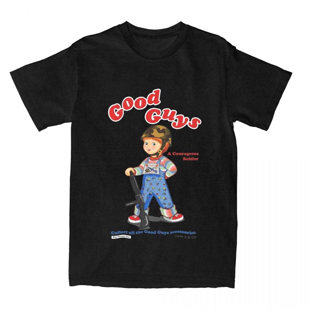 Good Guys Soldier Child's Play Chucky Merchandise T-Shirt for Men Women Horror 80s Chucky Doll Vintage Cotton Graphic Tees